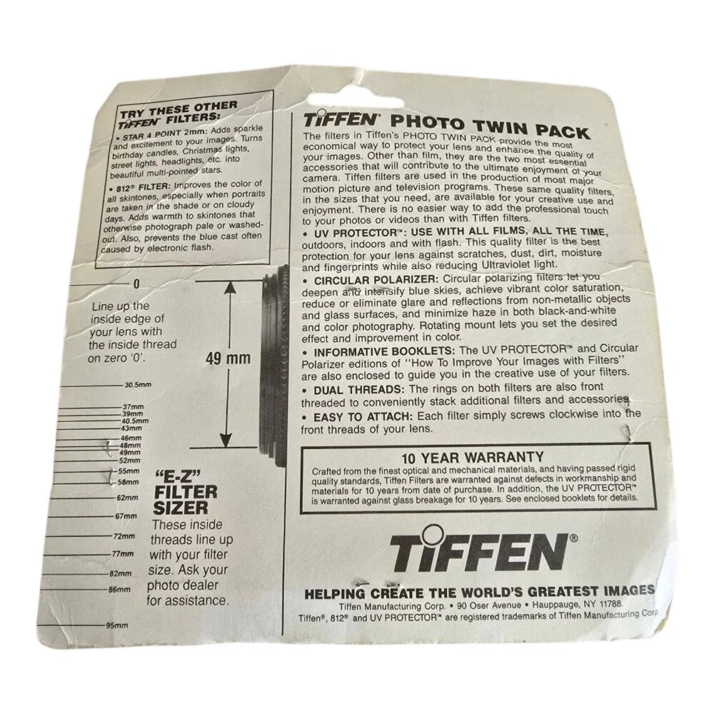 Tiffen Photo Twin Pack ~ UV Protection & Circular Polarizing Filters (55mm)